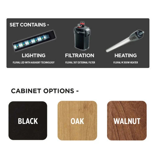 Fluval Roma 240 Black Aquarium & Cabinet - Image 3